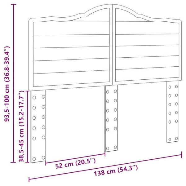 Sänggavel - VIDAXL - 135 cm - Blank vit - Ingenjörsträ - Nutida