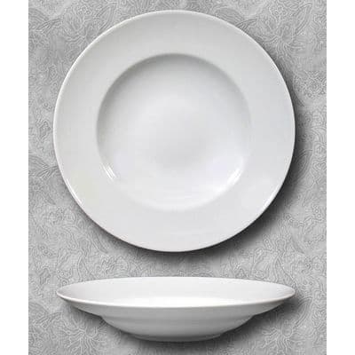 Spagettitallrik - Vit porslin - 26 cm - Diskmaskinssäker