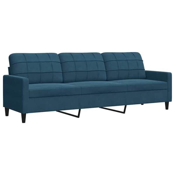 vidaXL 3-sitssoffa Blå 210 cm Sammet 4007653