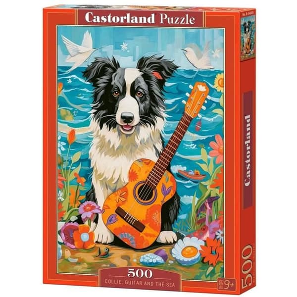 Castorland Pussel 500 bitar - Collie, gitarr och hav