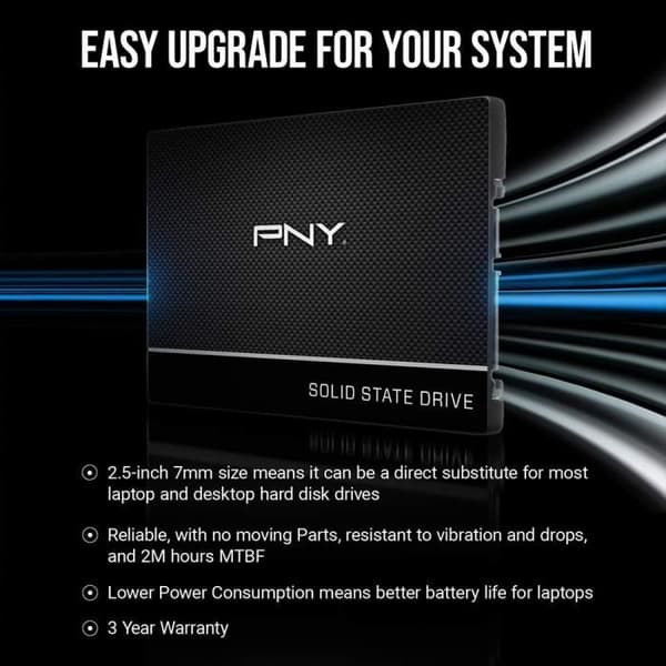 PNY - CS900 SATA - Intern SSD - 2,5" - 250GB