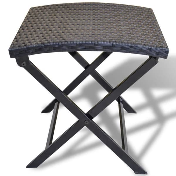 vidaXL Vikpall Poly Rattan Svart