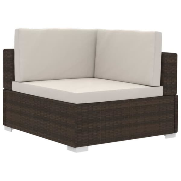 vidaXL Hörnstolar 2 st med Dynor Poly Rattan Brown