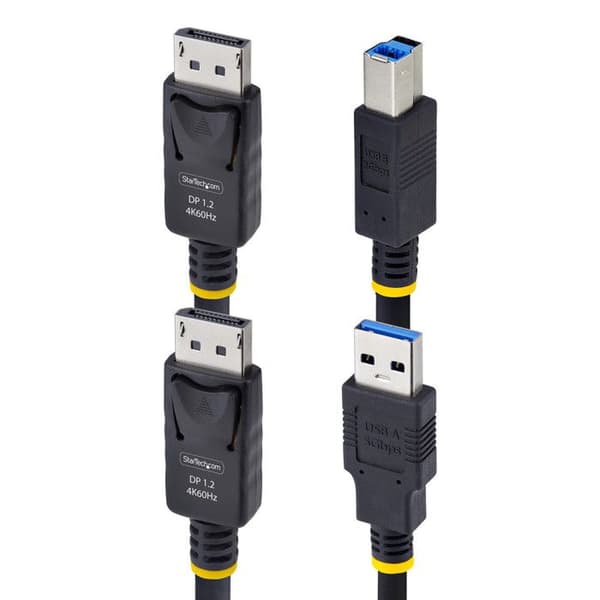 KVM-kabel - STARTECH.COM - 3m - DisplayPort 4K 60Hz - USB 5Gbps - Svart