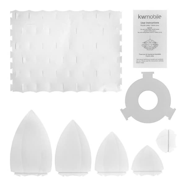 Lammpussel - KWMOBILE - Lotus - 50 bitar - 50 cm - DIY - Vit