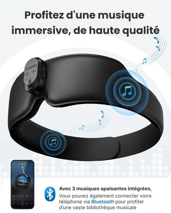 RENPHO - Sömnmask Eyesnooze - Aromaterapi - Bluetooth - Svart