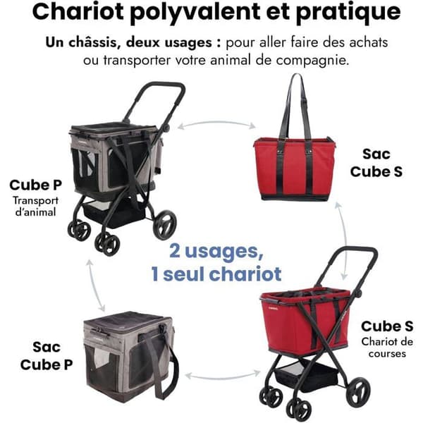 Carlett Cube S Grå Glacier - Fällbar och Elegant