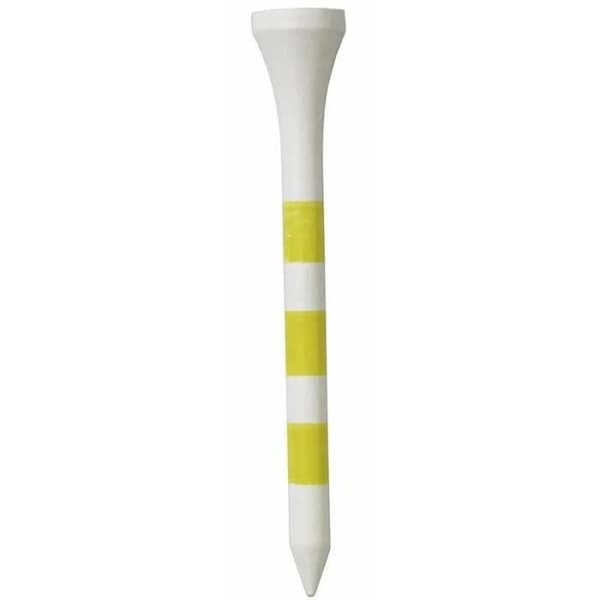 Golftee i trä - LONGRIDGE - True Hite - 69 mm - Gul/Vit - 20-pack