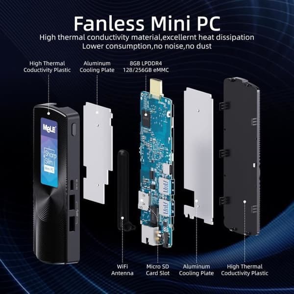 Mini PC Stick - MELE - PCG02 - Celeron N4000 - 4Go RAM - 128Go Lagring - Windows 11