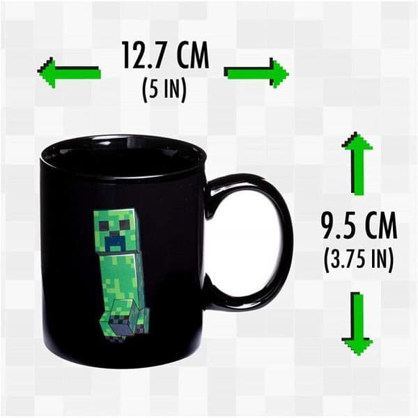 Mugg - PALADONE - Minecraft Creeper - Porslin/Keramik/Granit - Grön - Diskmaskinssäker