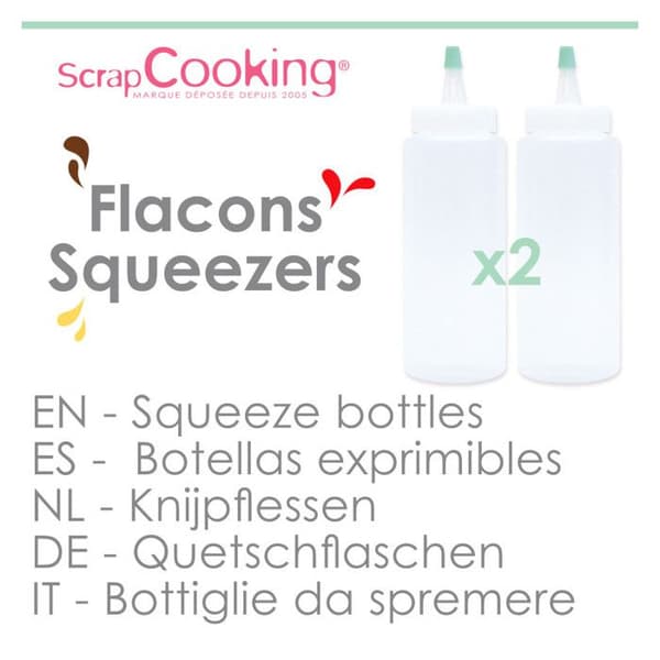 Flaskor med hällpip - SCRAPCOOKING - 75 ml - Flekiga - Exakta för såser - 2 stycken