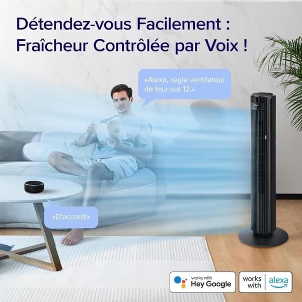 Säkerhetsfläkt - LEVOIT - LEVOIT - WiFi (Alexa) - 108 cm - Tyst 25 dB