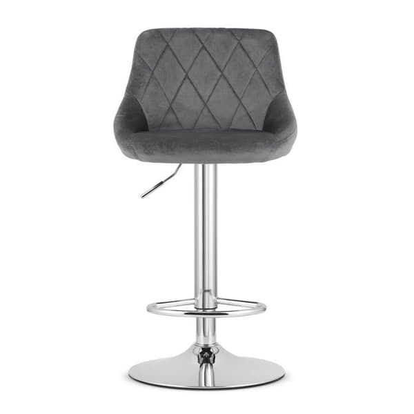 Taburett KAST - grå sammet / kromad bas x 2