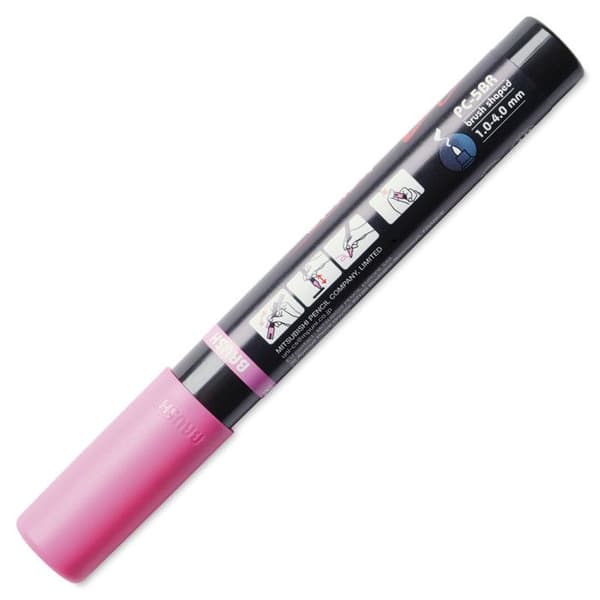 POSCA-markör - Rosa - Penselspets - PC5BR - Alla underlag