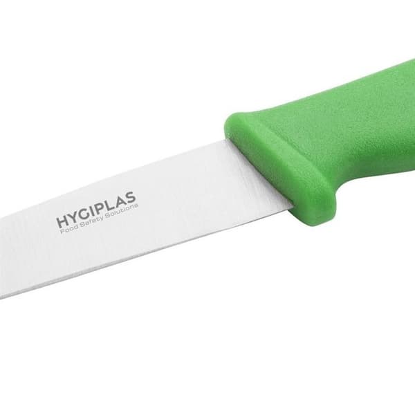 Grön professionell grönsakskniv - 10 cm - Hygiplas