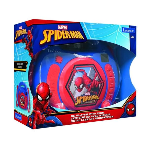 Bärbar CD-spelare med 2 SpiderMan-mikrofoner