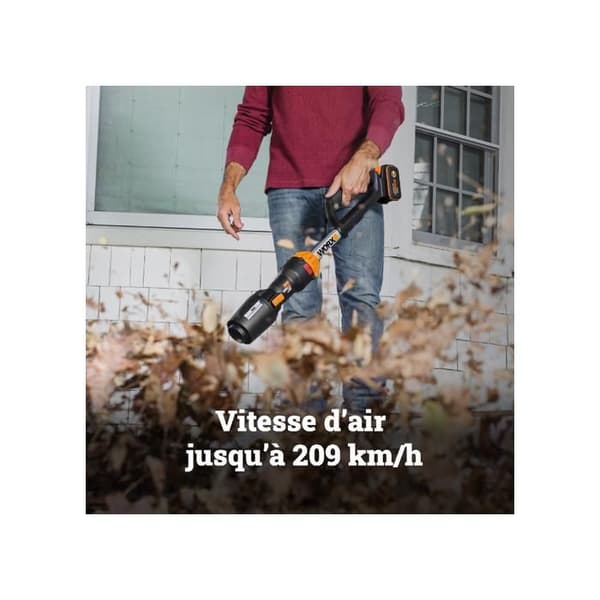 Lövblås - WORX - NITRO - Borstlös - 20V - 209 km/h