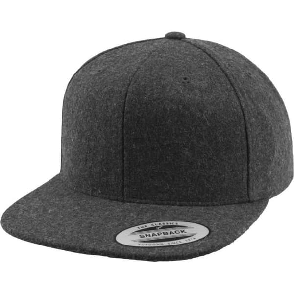 Snapback-keps - Flexfit - MELTON ULL - Mörkgrå - 50% ull - En storlek