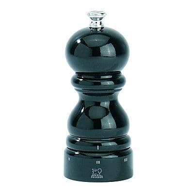 Uselect svartlackad Paris pepparkvarn 12cm