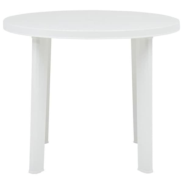vidaXL Trädgårdsbord Vit 89 cm Plast