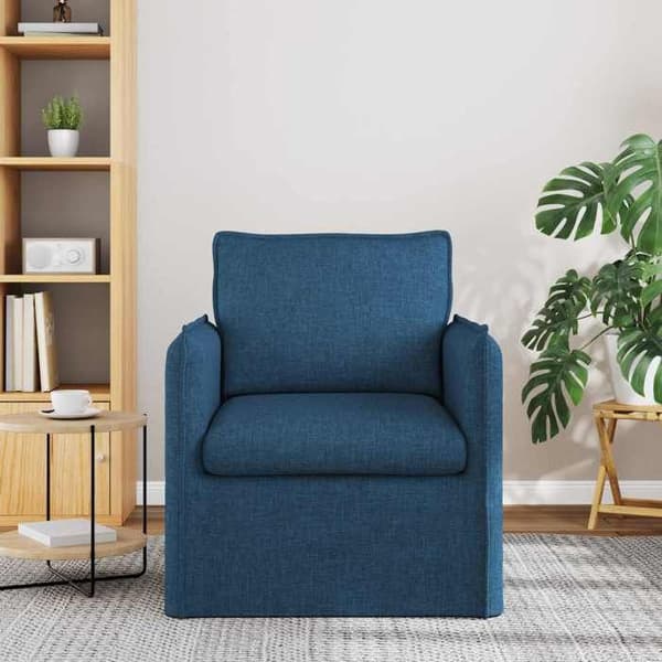 Blå Soffa 195 x 82 x 85 cm tyg