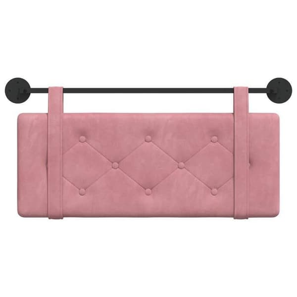 vidaXL Väggmonterad Sänggavel Rosa Sammet 42031613