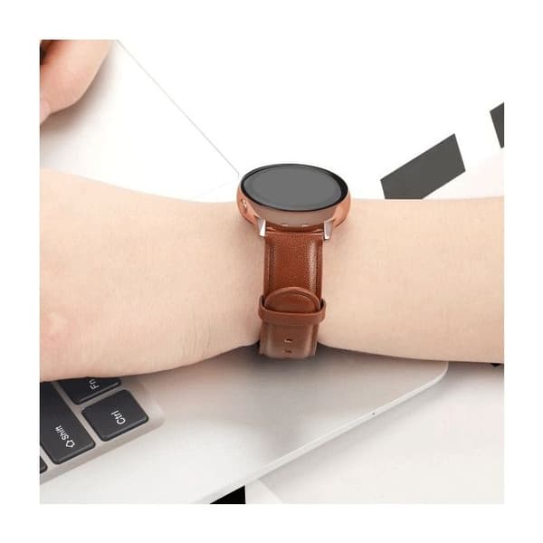 Armbandsur - BELINE - Elegans - Naturläder - Brun - 22 mm