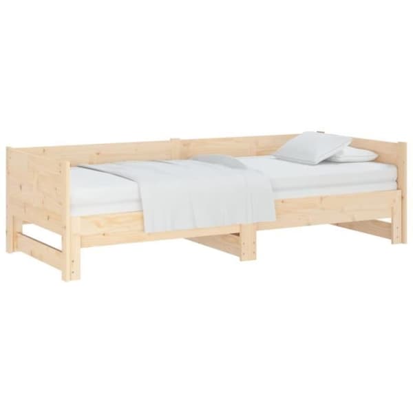 vidaXL Säng utfällbar Solid furu 2x(90x190) cm 820262