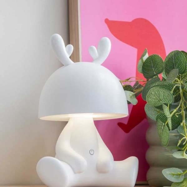 Bordslampa - Älg - LED - Vit - Termoplast - USB-uppladdningsbar