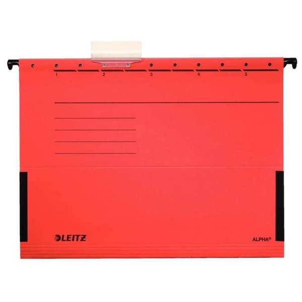 Hängmapp - Leitz - ALPHA - A4 - Röd - Base-V - Tabs
