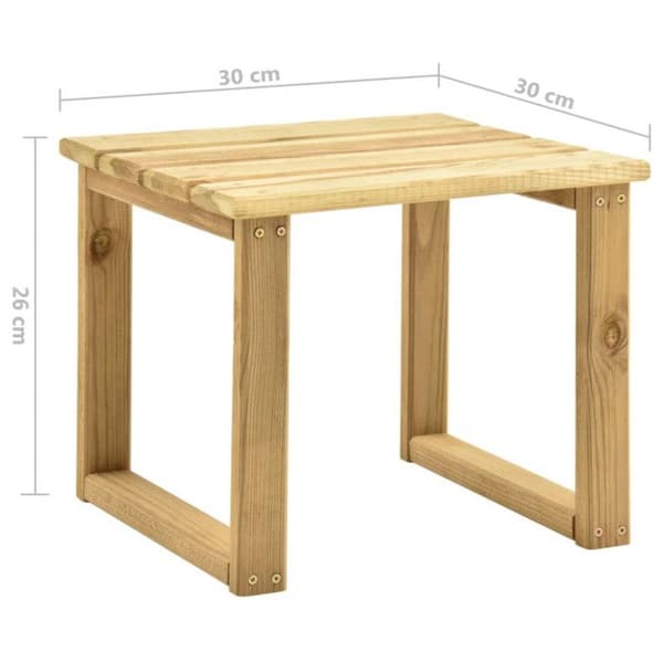 Solstolsbord - VIDAXL - Impregnerat furu - Grön - Rektangulär - Utomhus