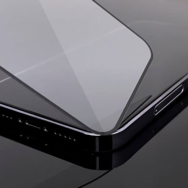 Hel härdat glas med ram för iPhone 15 Pro Max svart