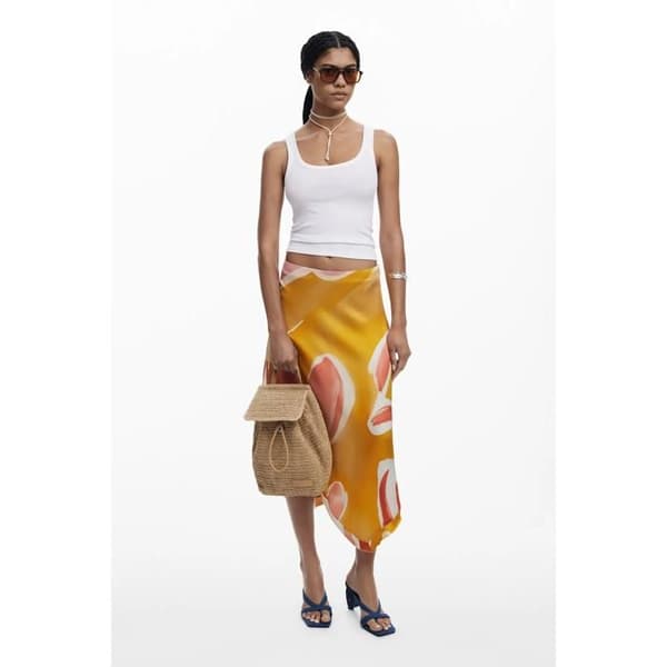 Kjol dam Desigual Orange