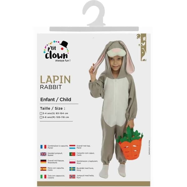 Kostym - LITEN CLOWN - Grå - Polyester - Barn från 3 år