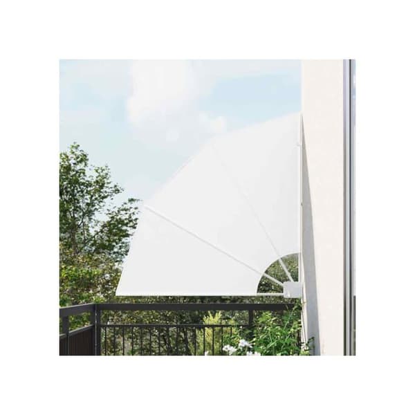 Integritetsskydd för balkong - vidaXL - Vit - 115x115 cm - Polyester - Fällbar - Hållbar