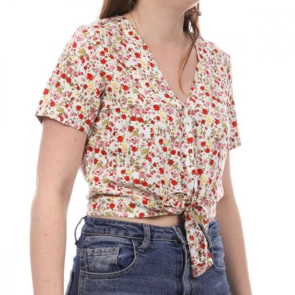 Blus Vit/Gul med blommor Dam Vero Moda Easy