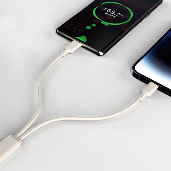 Förstärkt SR-kabel för iPhone USB-C - Lightning 30 W 1 m Beige