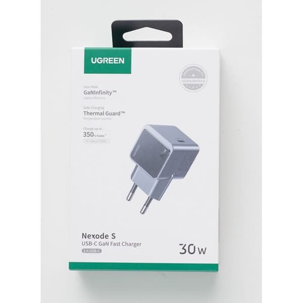 GaN väggladdare - UGREEN - USB-C - 30W - Grå