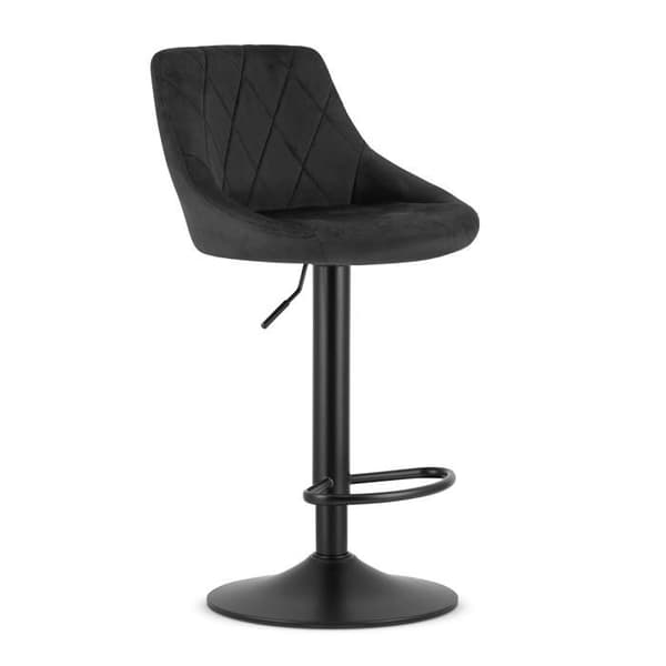 Tabouret KAST - svart sammet / svart bas x 2