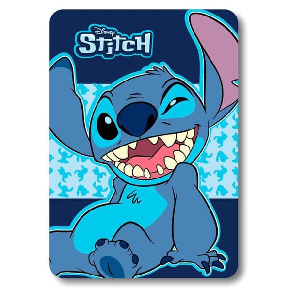 Täckning - DISNEY - Stitch - Blå - Syntetisk - Rektangulär