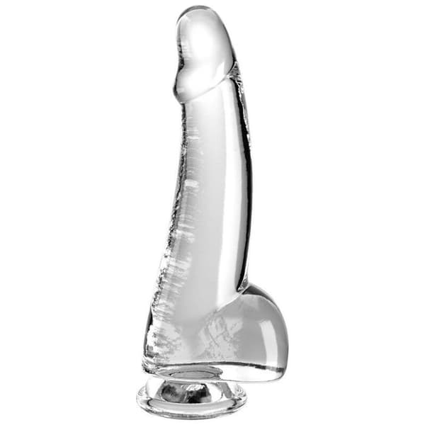 KING COCK - KLAR GODE MED TESTIKULER 15.2 CM TRANSPARENT -