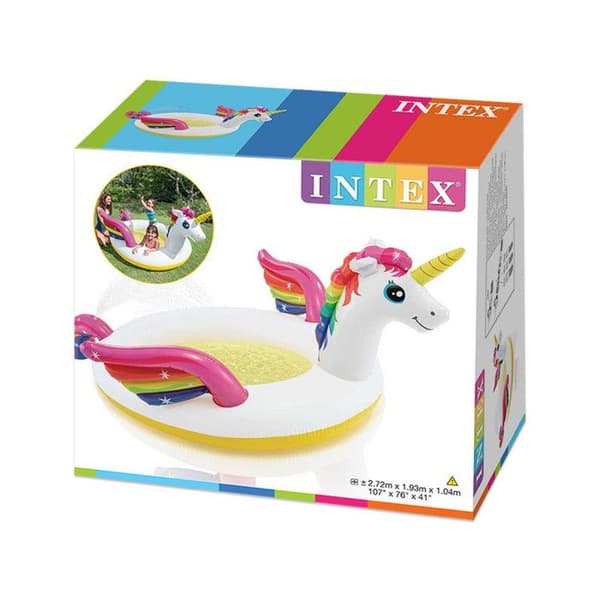 Unicorn uppblåsbar pool med fontän - Intex