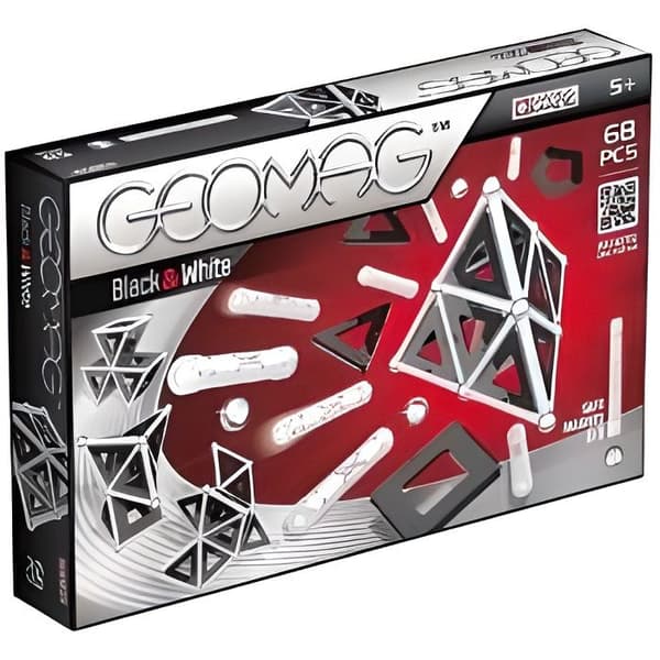 Geomag Black & White 68 Pieces - Magnetisk konstruktionsspel