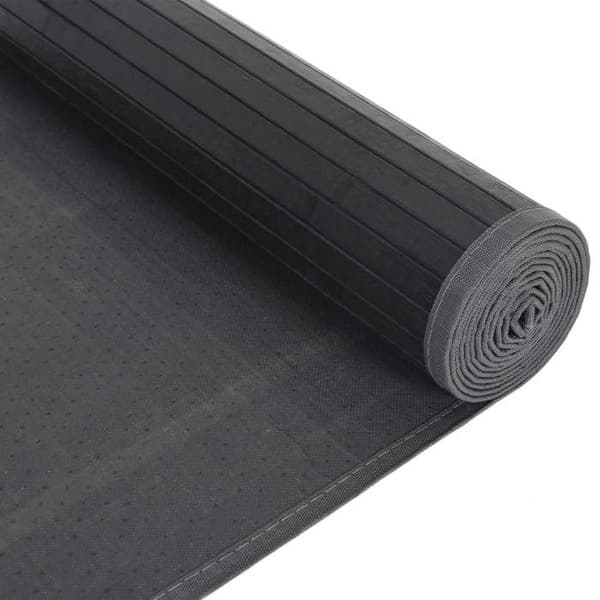 vidaXL Rektangulär matta svart 80x100 cm bambu, vardagsrumsmatta, köksmatta, rektangulär matta, sovrumsmatta 376900