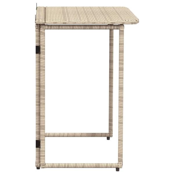 Fällbart trädgårdsbord - Beige - 90 x 51 x 75 cm - Polyrotting - 4 personer