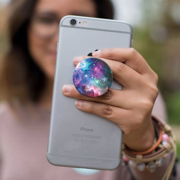 Pop Grip - PopSockets - Gen 2 - Blå Nebula - Utbyttbar - Trådlös laddning