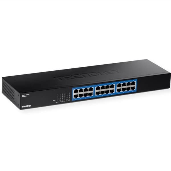 TRENDNET Gigabit Switch - 24 portar - Rackmontering - Integrerad universell strömförsörjning