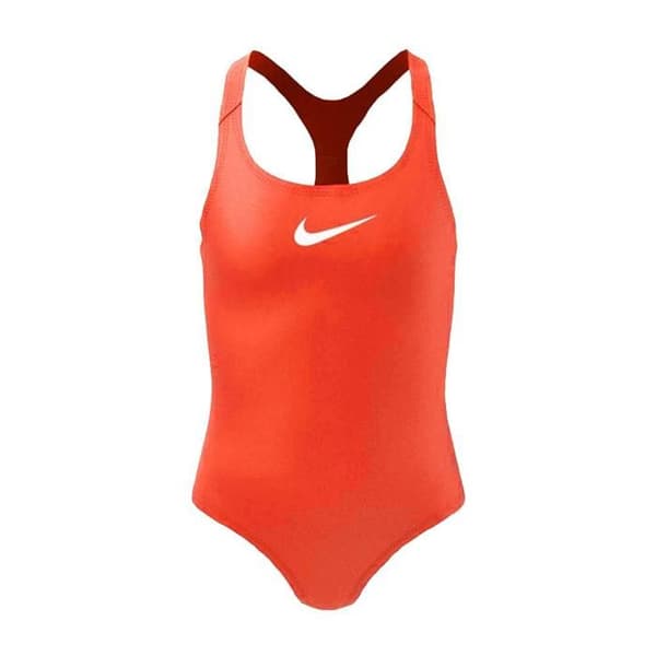 Röd En-delad Baddräkt Flicka Nike Racerback