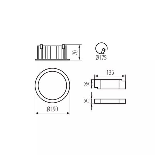 Spot LED Inbyggd Svart 30W