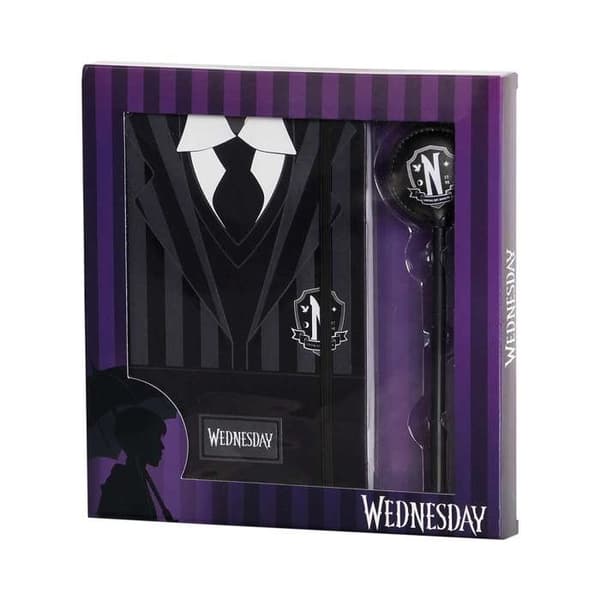 Journal + Stylus - KARACTERMANIA - Onsdag Uniform - Svart - One Size - Presentask